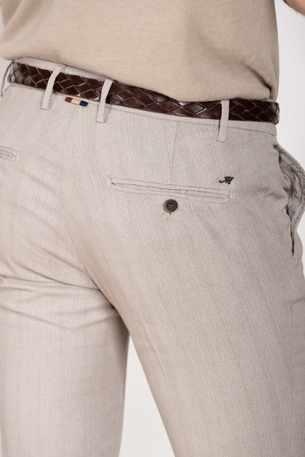 Milano Hose Chino Herren aus Fischgrat extra slim fit
