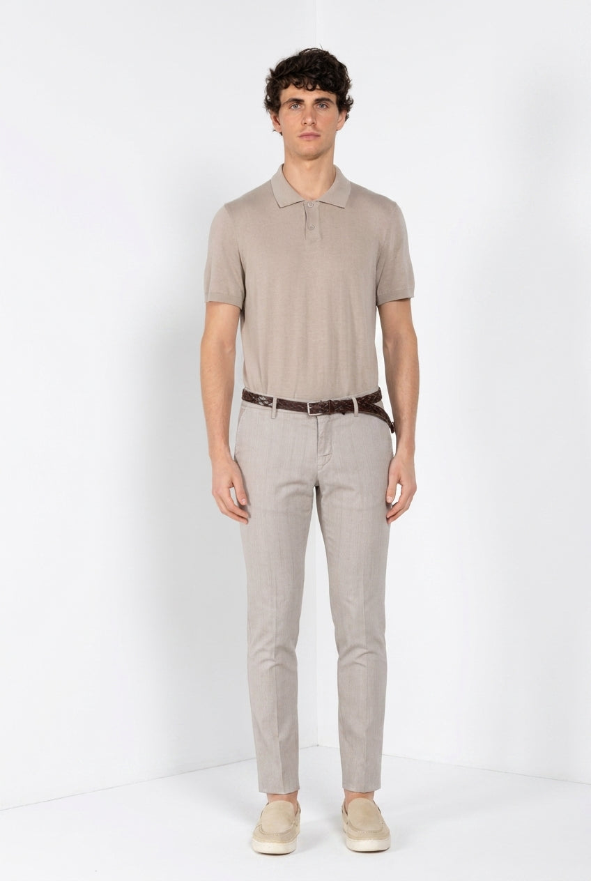 Milano Hose Chino Herren aus Fischgrat extra slim fit