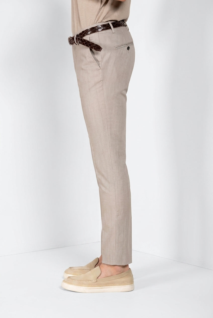 Milano Hose Chino Herren aus Fischgrat extra slim fit