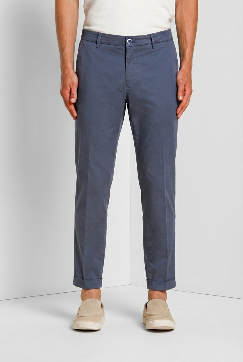 Milano pantalon chino homme en gabardine stretch extra slim fit ①