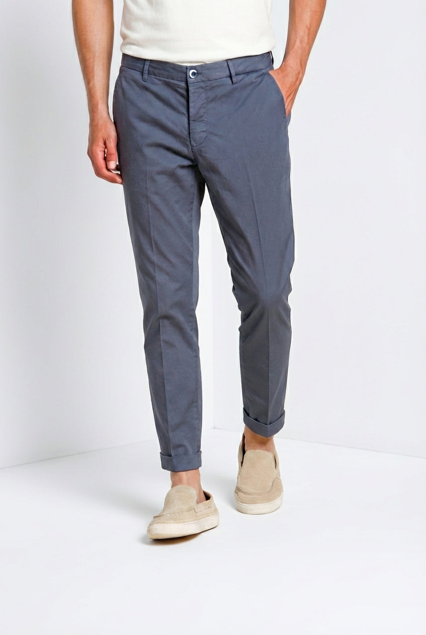 Milano pantalon chino homme en gabardine stretch extra slim fit ①