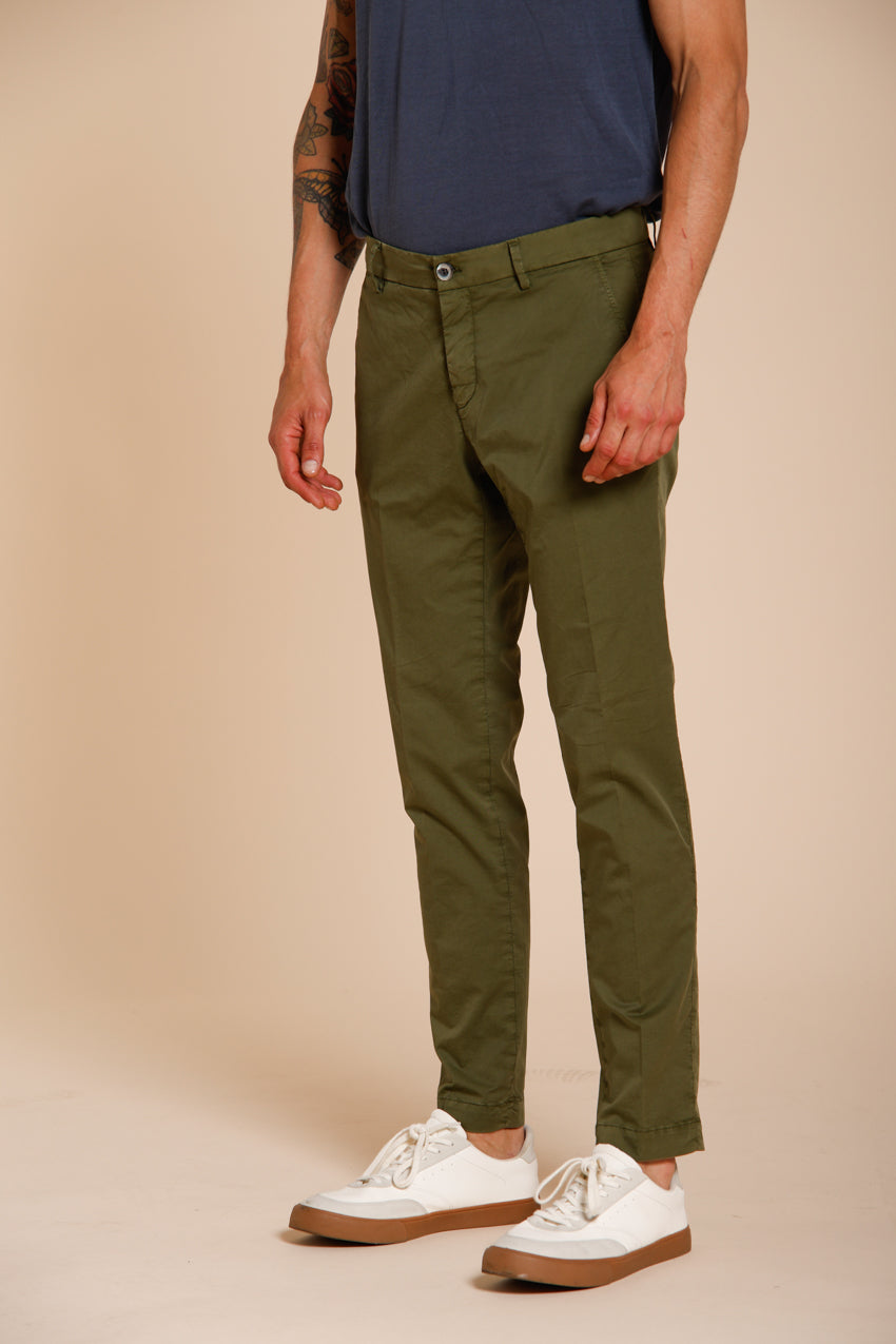 Milano men's chino pants in stretch gabardine extra slim fit ①