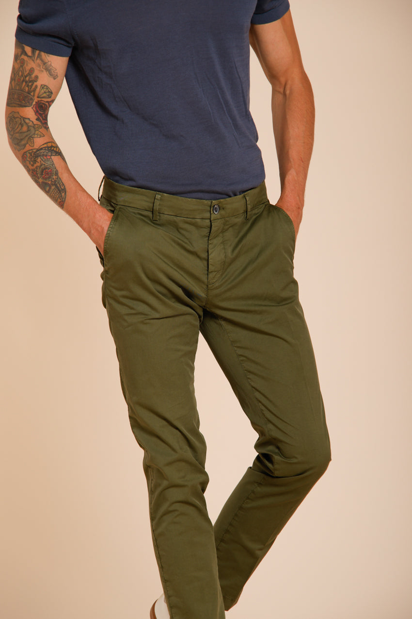 Milano men's chino pants in stretch gabardine extra slim fit ①