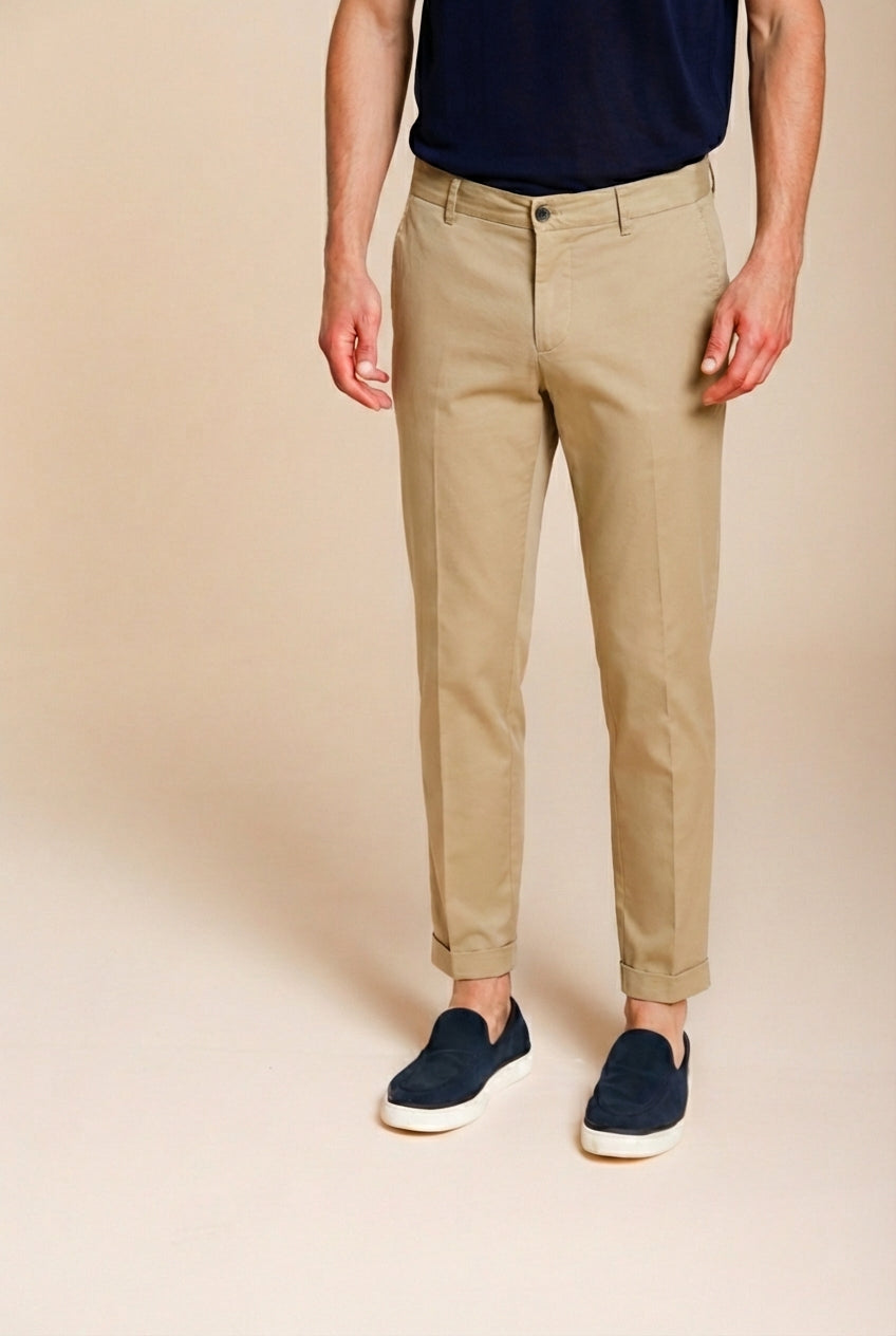 Milano men's chino pants in stretch gabardine extra slim fit ①
