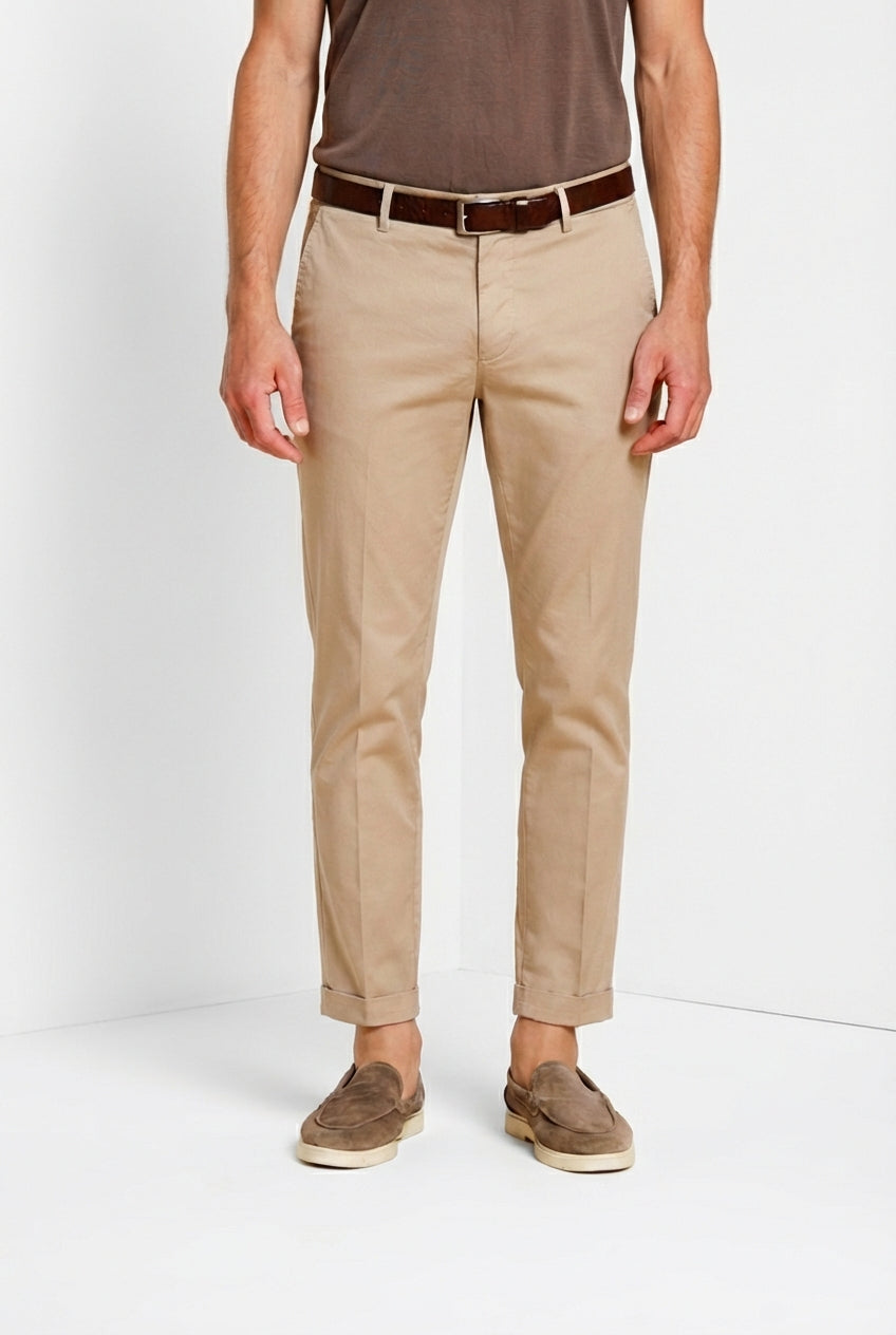 Milano pantalon chino homme en gabardine stretch extra slim fit ①
