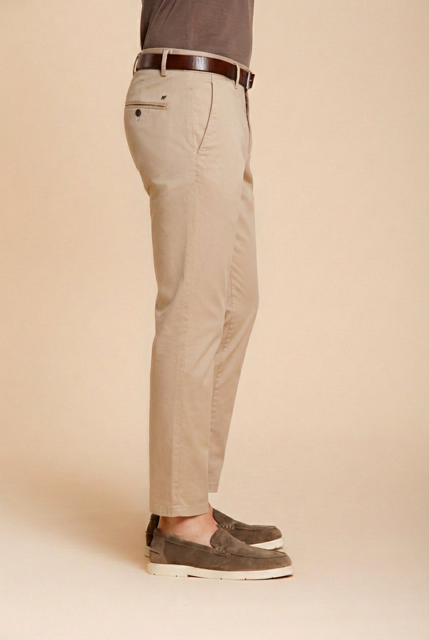 Milano pantalon chino homme en gabardine stretch extra slim fit ①