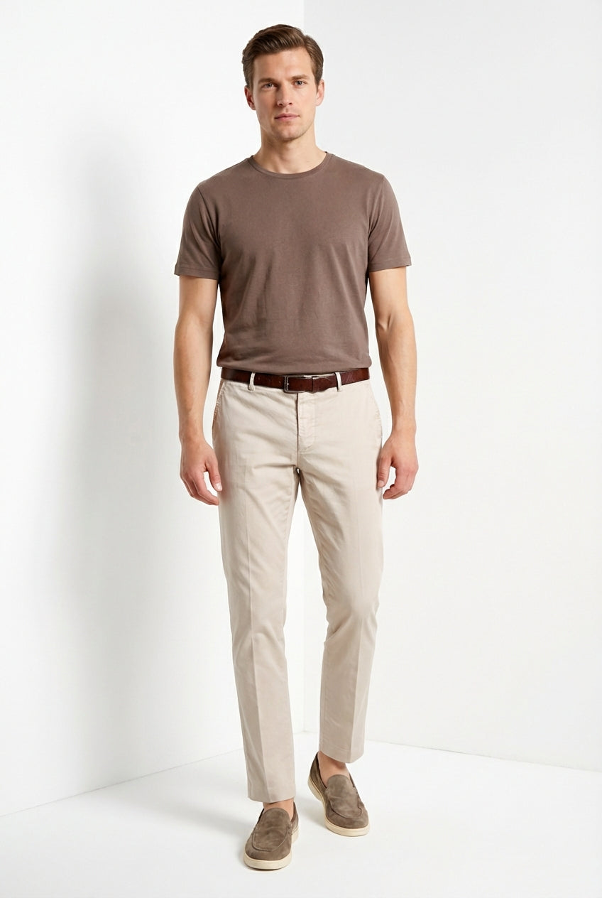 Milano men's chino pants in stretch gabardine extra slim fit ①