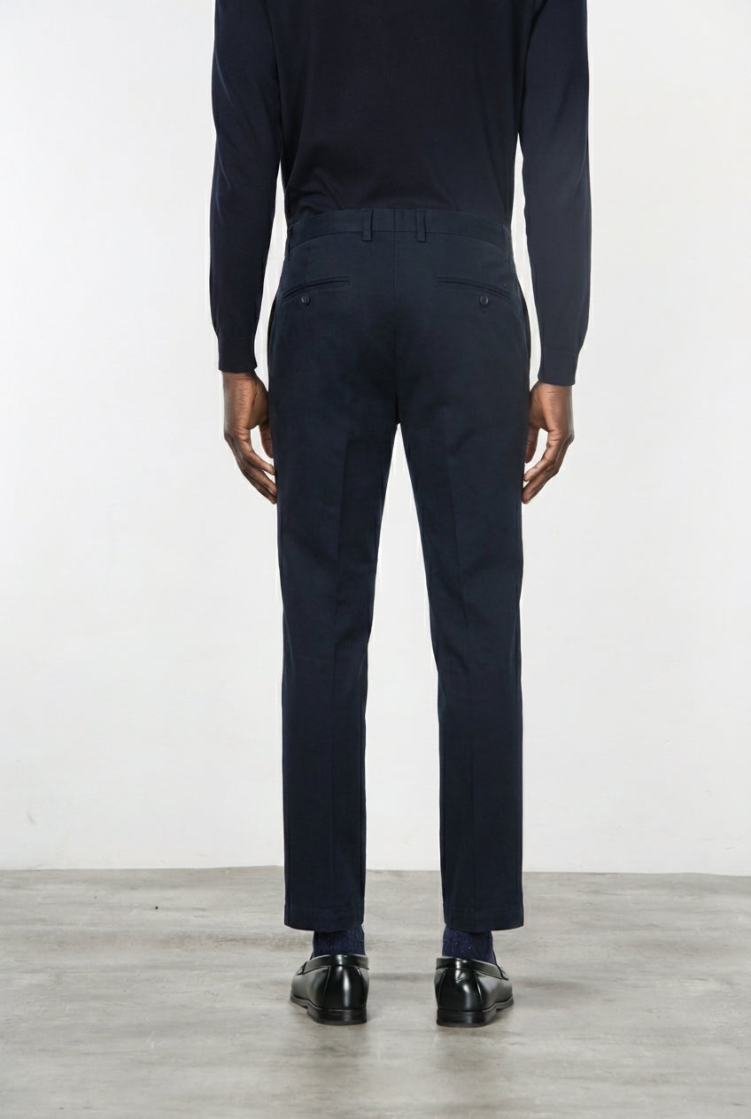 Milano pantalone chino uomo in gabardina stretch extra slim fit ①