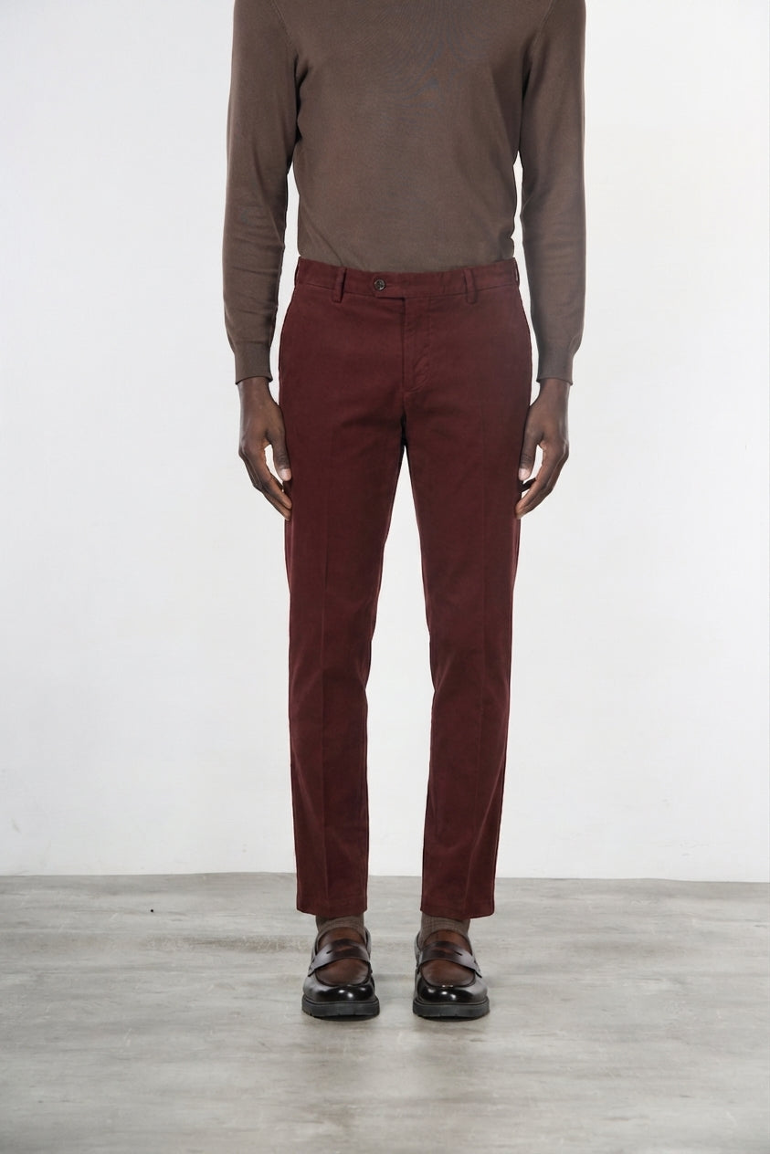 Milano chino pants for men in stretch gabardine, extra slim fit ①