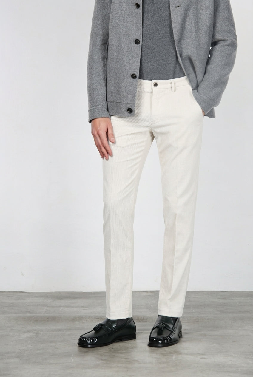 Milano pantalone chino uomo in velluto 500 righe extra slim fit ①