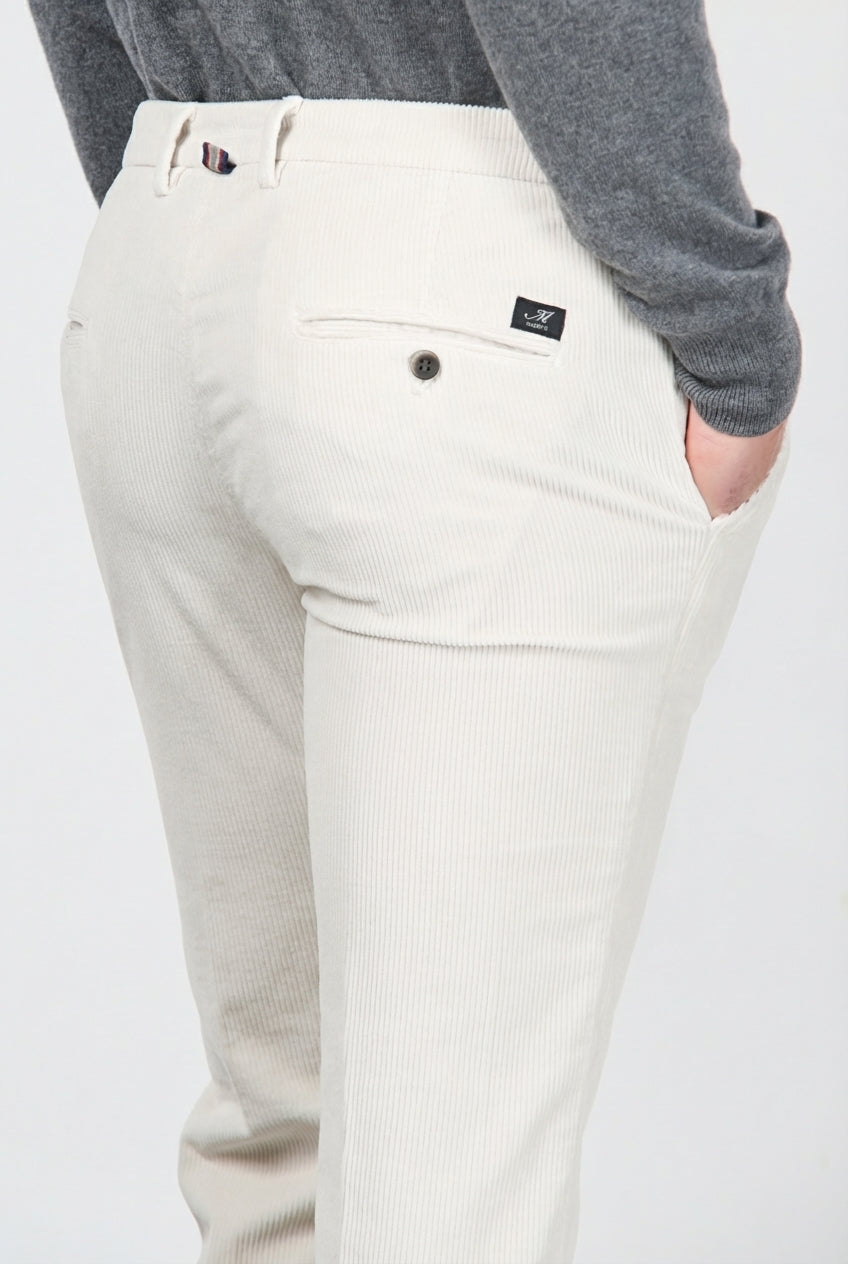 Milano pantalone chino uomo in velluto 500 righe extra slim fit ①