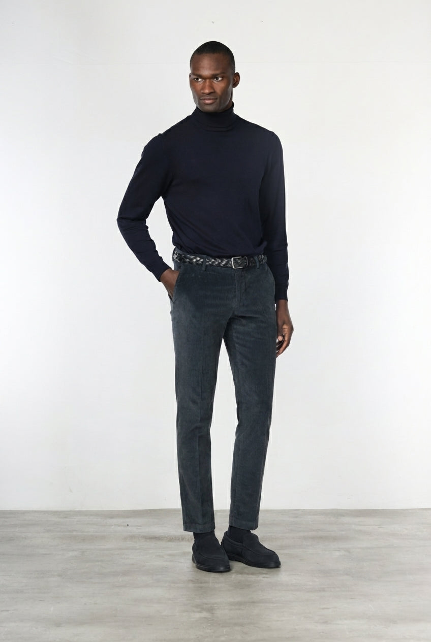 Milano pantalone chino uomo in velluto 500 righe extra slim fit ①