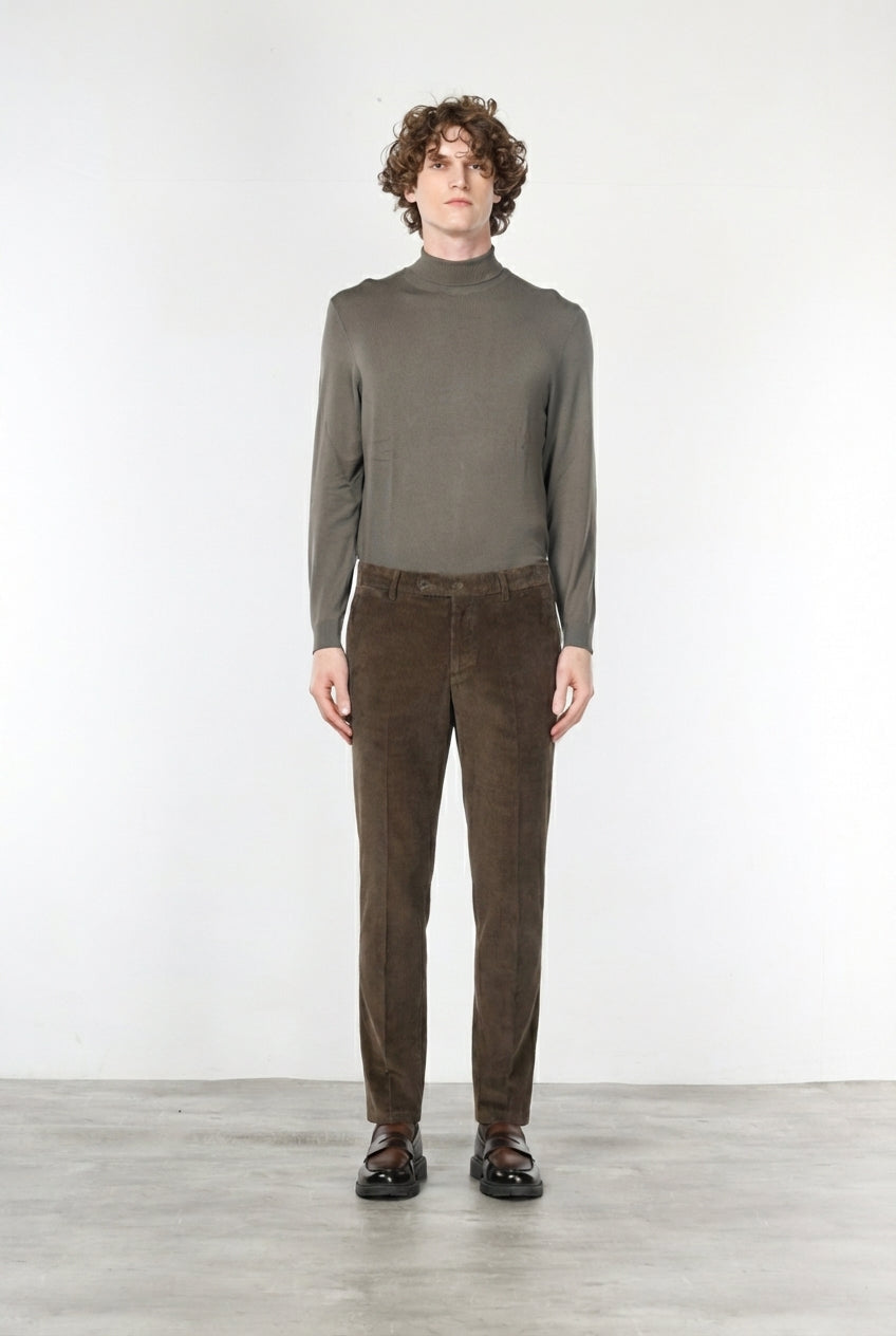 Milano pantalone chino uomo in velluto 500 righe extra slim fit ①