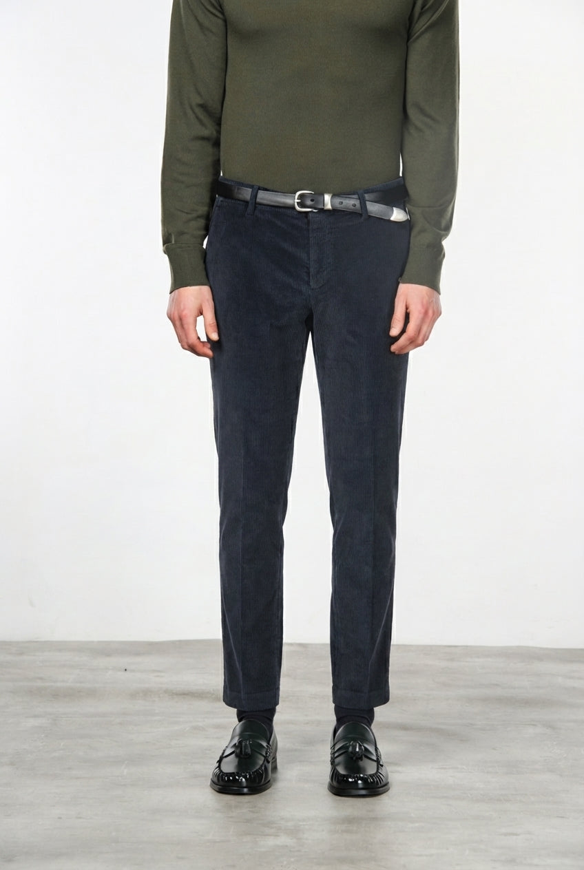 Milano pantalon chino homme en velours côtelé 500 raies, extra slim fit ①