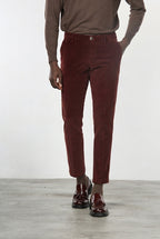 Milano pantalone chino uomo in velluto 500 righe extra slim fit ①