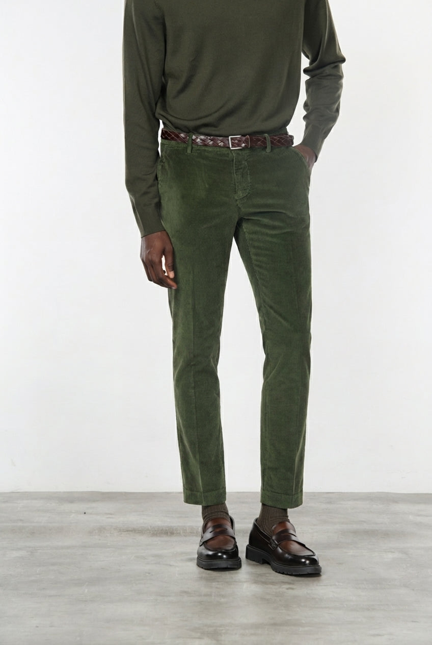 Milano pantalone chino uomo in velluto 500 righe extra slim fit ①