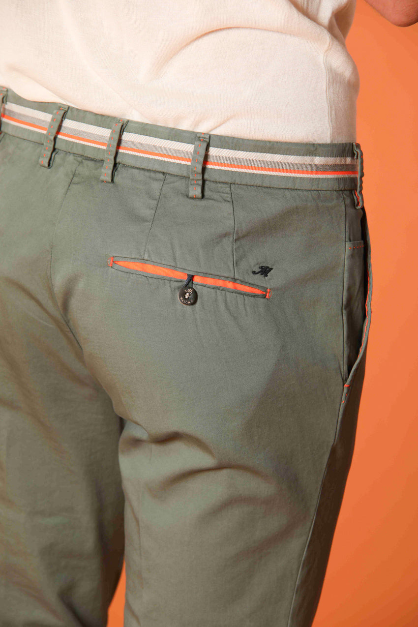 Pantalon chino homme Milano Start en satin stretch avec bandes Extra Slim fit