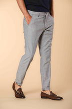 Osaka pantalone chino uomo gessato carrot fit