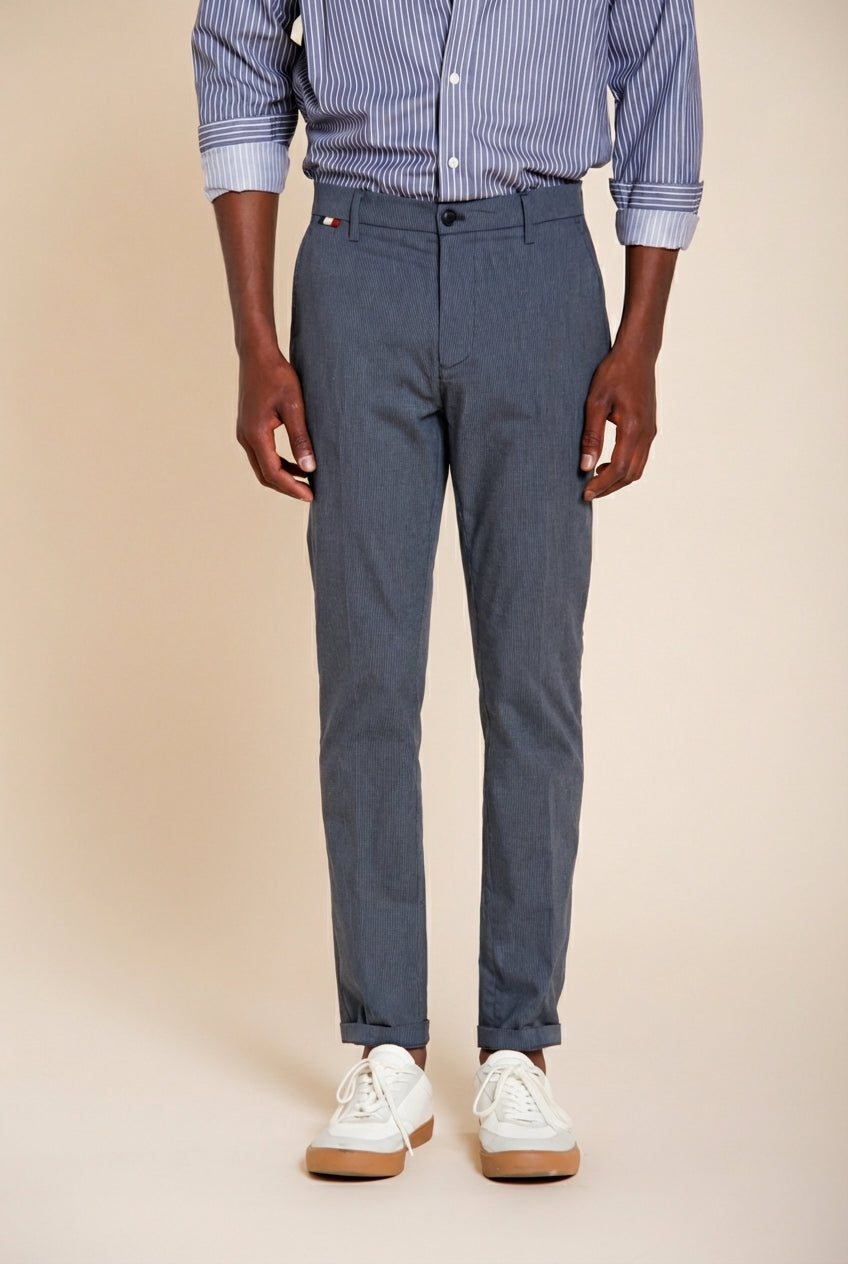 Osaka pantalon chino homme en fines rayures tennis carrot fit