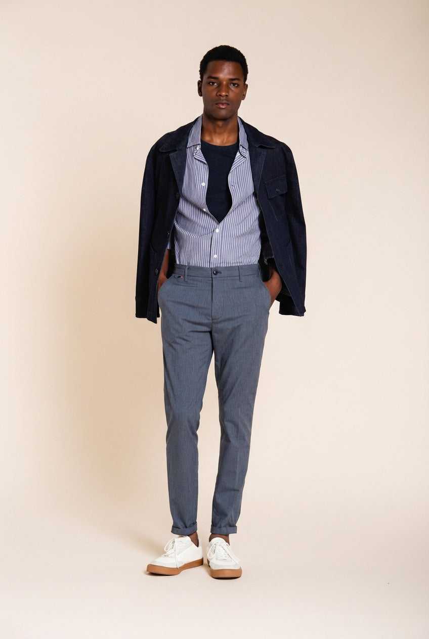 Osaka pantalon chino homme en fines rayures tennis carrot fit