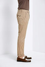 Osaka men's chino pants in fine tricotina of cotton and lyocell carrot fit