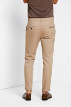 Osaka men's chino pants in fine tricotina of cotton and lyocell carrot fit