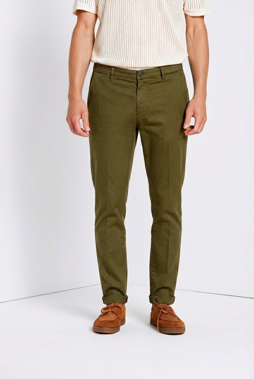 Osaka pantalon chino homme en tricotine fine de coton et lyocell carrot fit