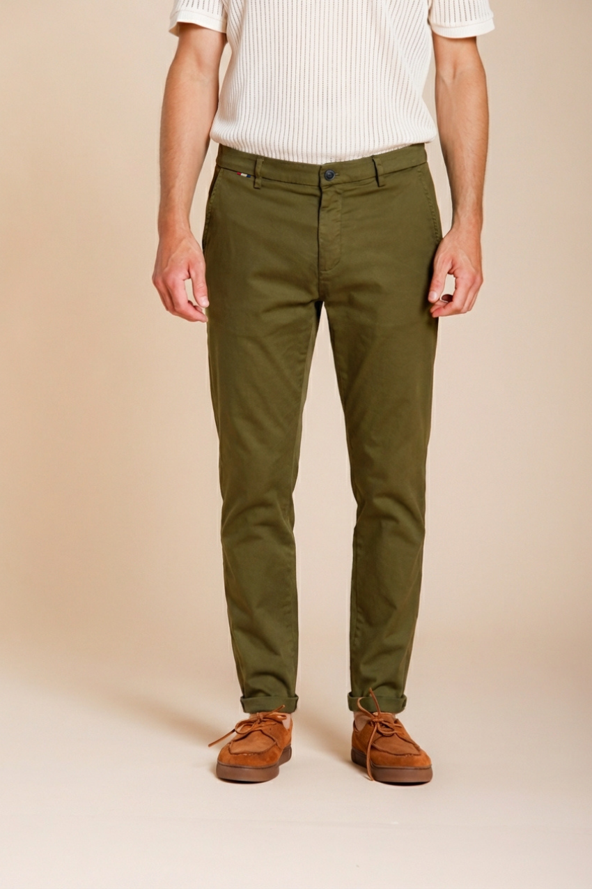 Osaka Herren Chinohose aus feiner Baumwoll- und Lyocell-Trikotgewebe carrot fit