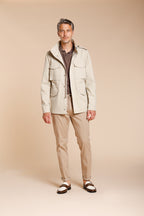 Osaka men's chino pants in fine tricotina of cotton and lyocell carrot fit