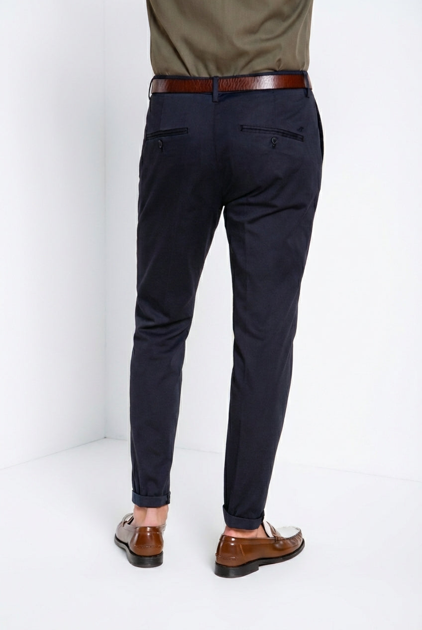 Osaka pantalon chino homme en tricotine fine de coton et lyocell carrot fit