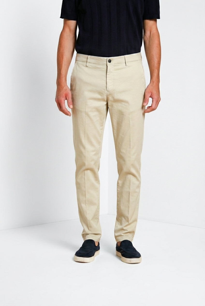 Osaka pantalon chino homme en tricotine fine de coton et lyocell carrot fit