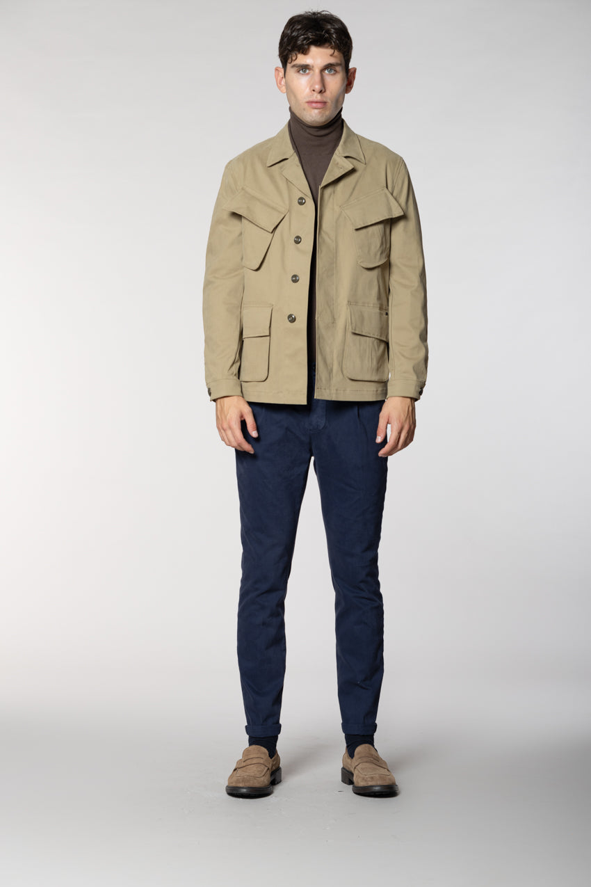 Osaka 1 Pinces men's chino pants in cotton wool carrot fit