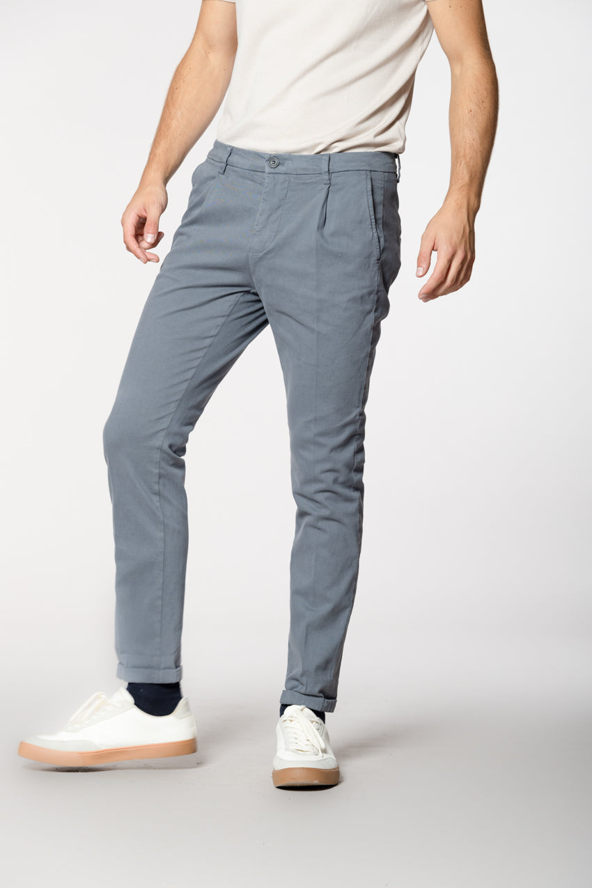 Osaka 1 Pinces men's chino pants in cotton wool carrot fit