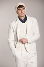 Foto 3 Osaka 1 Pinces pantaloni chino uomo in cotone lana carrot fit