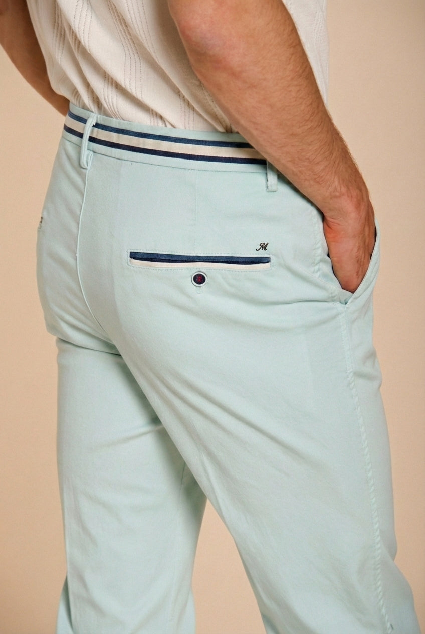 Torino Summer pantalon chino homme en twill de coton et lyocell slim fit