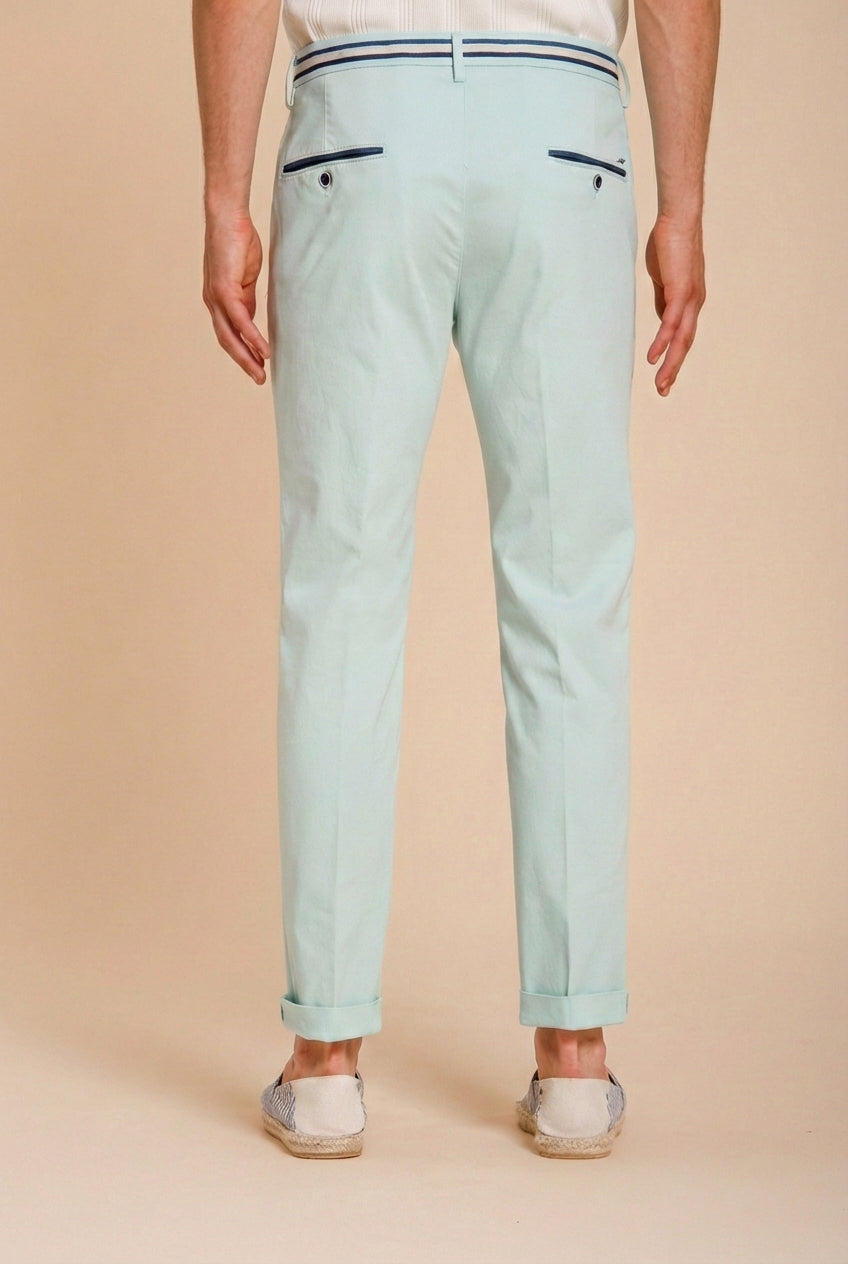 Torino Summer Herren Chino Hose aus Twill aus Baumwolle und Lyocell slim fit
