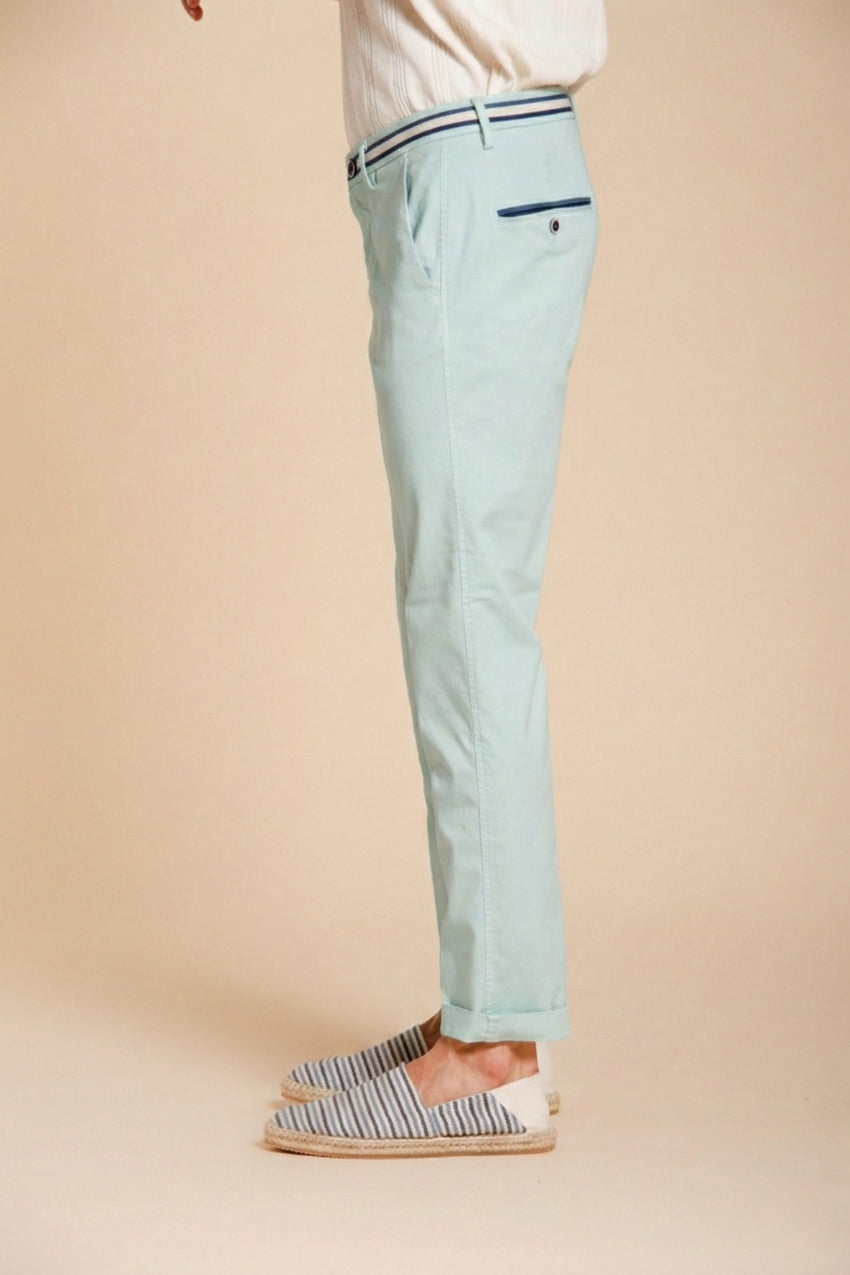 Torino Summer pantalon chino homme en twill de coton et lyocell slim fit
