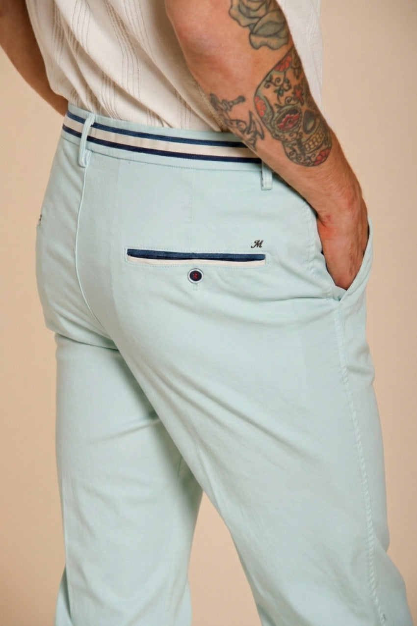 Torino Summer pantalon chino homme en twill de coton et lyocell slim fit