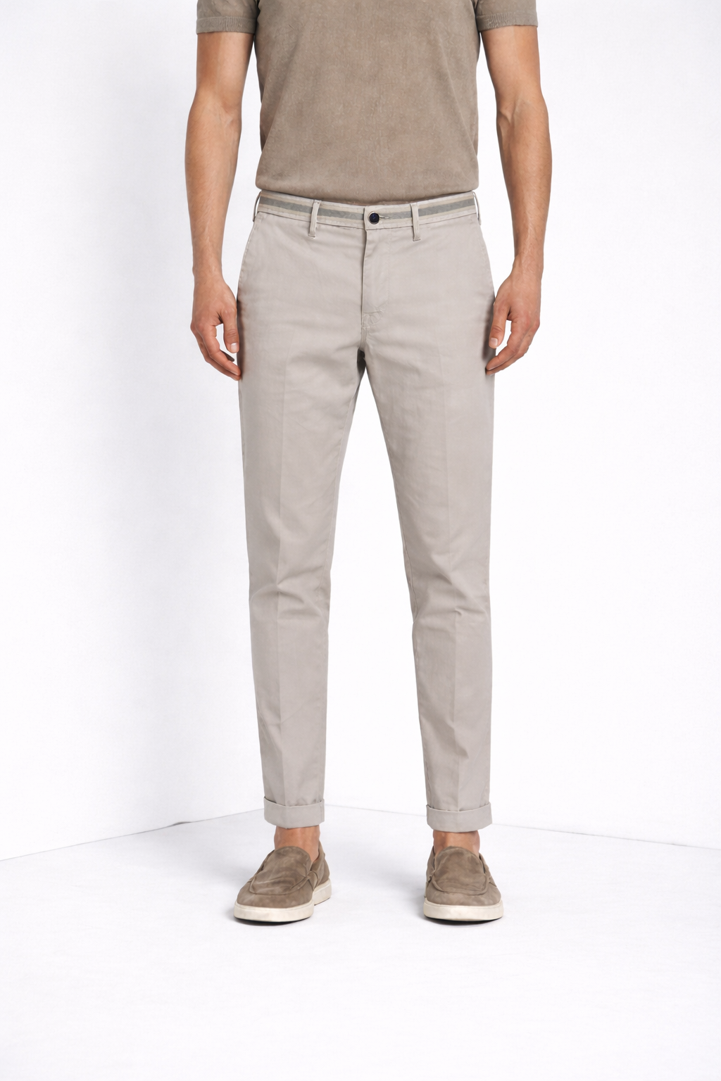 Torino Summer men's chino pants in cotton and lyocell twill slim fit
