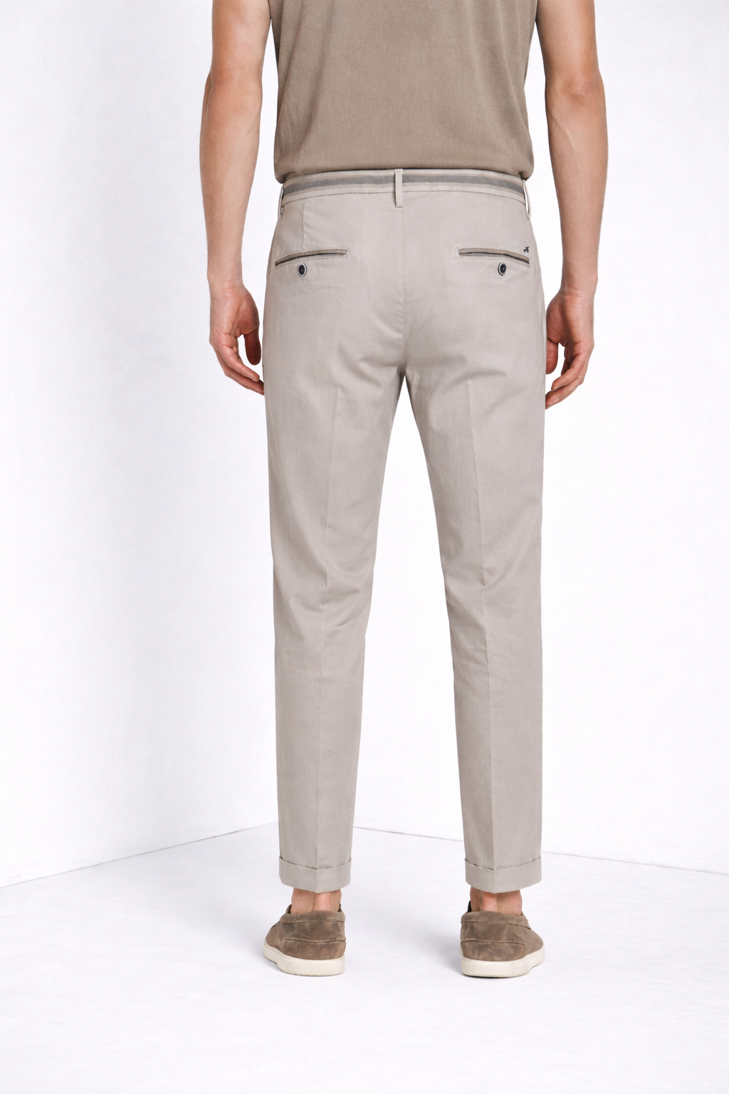 Torino Summer men's chino pants in cotton and lyocell twill slim fit