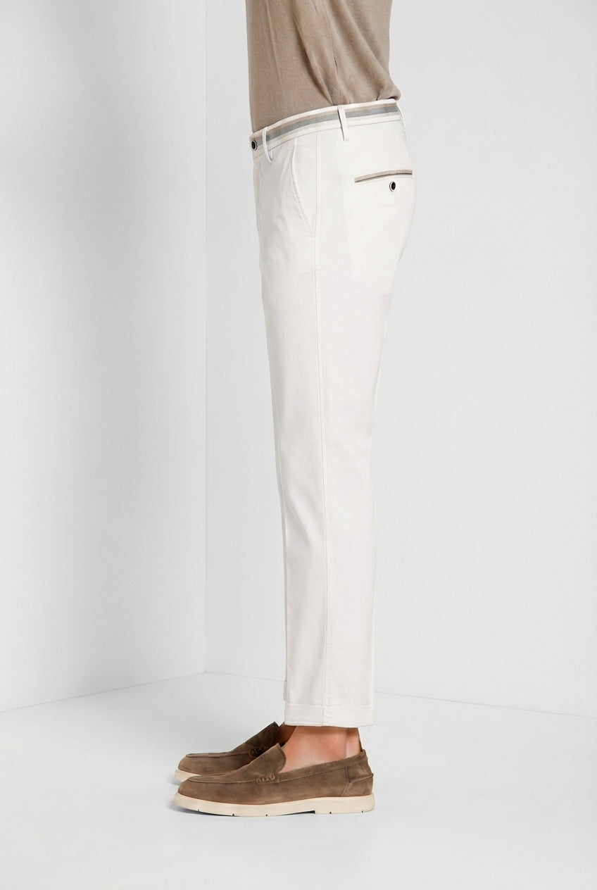 Torino Summer pantalon chino homme en twill de coton et lyocell slim fit