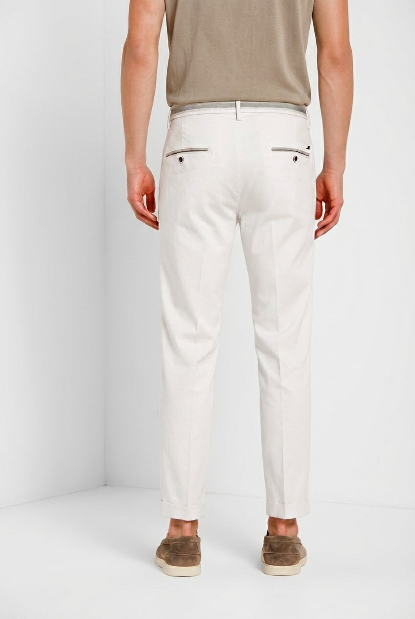 Torino Summer pantalon chino homme en twill de coton et lyocell slim fit