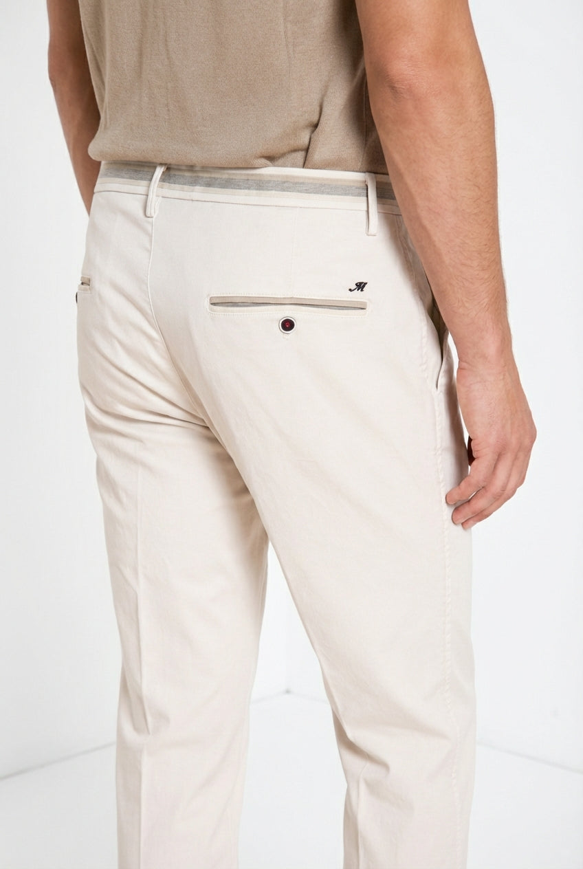Torino Summer pantalon chino homme en twill de coton et lyocell slim fit