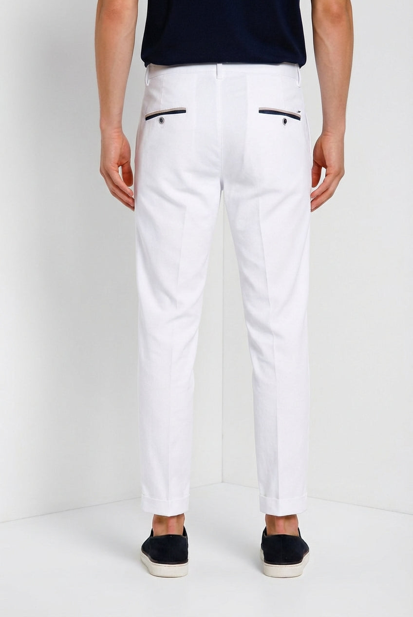 Torino Summer pantalon chino homme en twill de coton et lyocell slim fit