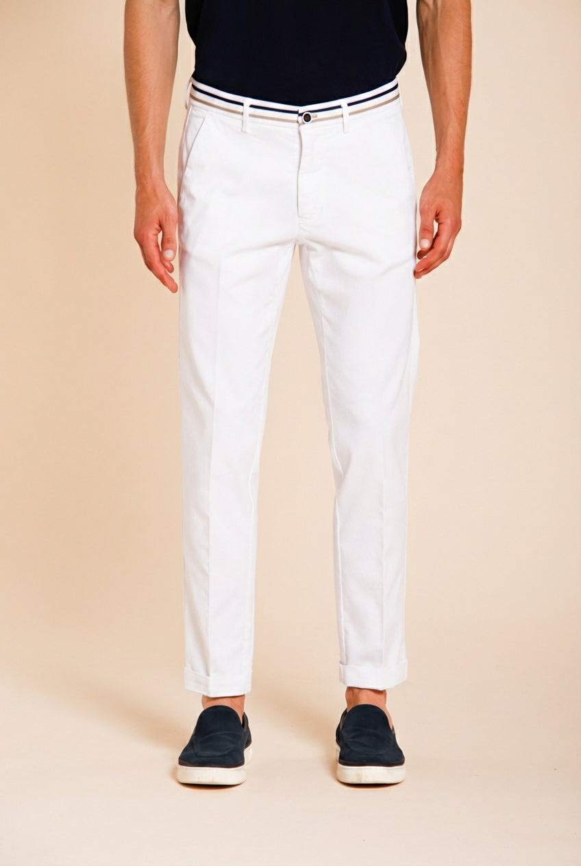 Torino Summer pantalon chino homme en twill de coton et lyocell slim fit