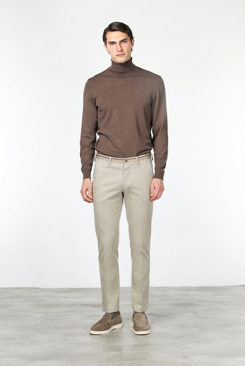 Torino Winter-Chino-Hose für Herren in Gabardine Stretch Slim Fit