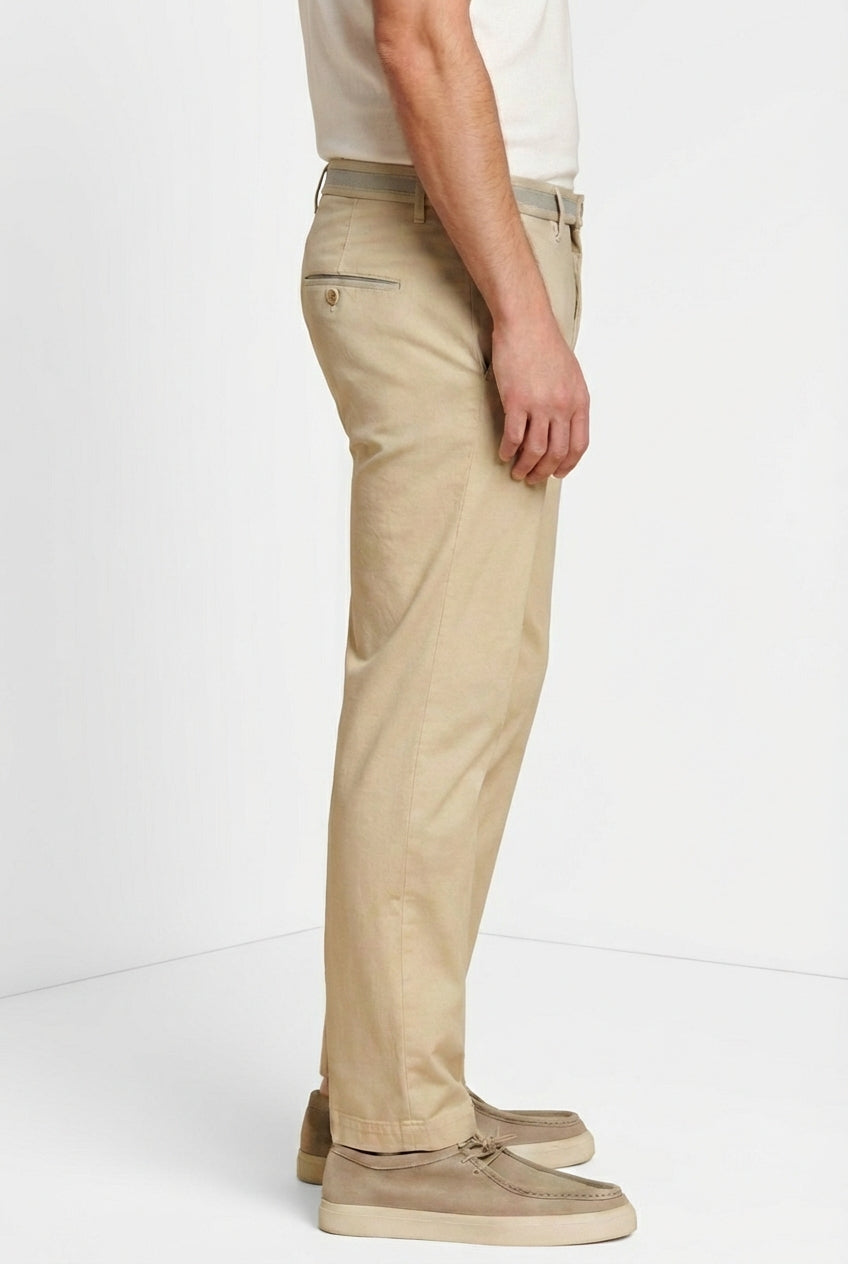 Torino University pantalon chino homme en satin stretch slim fit
