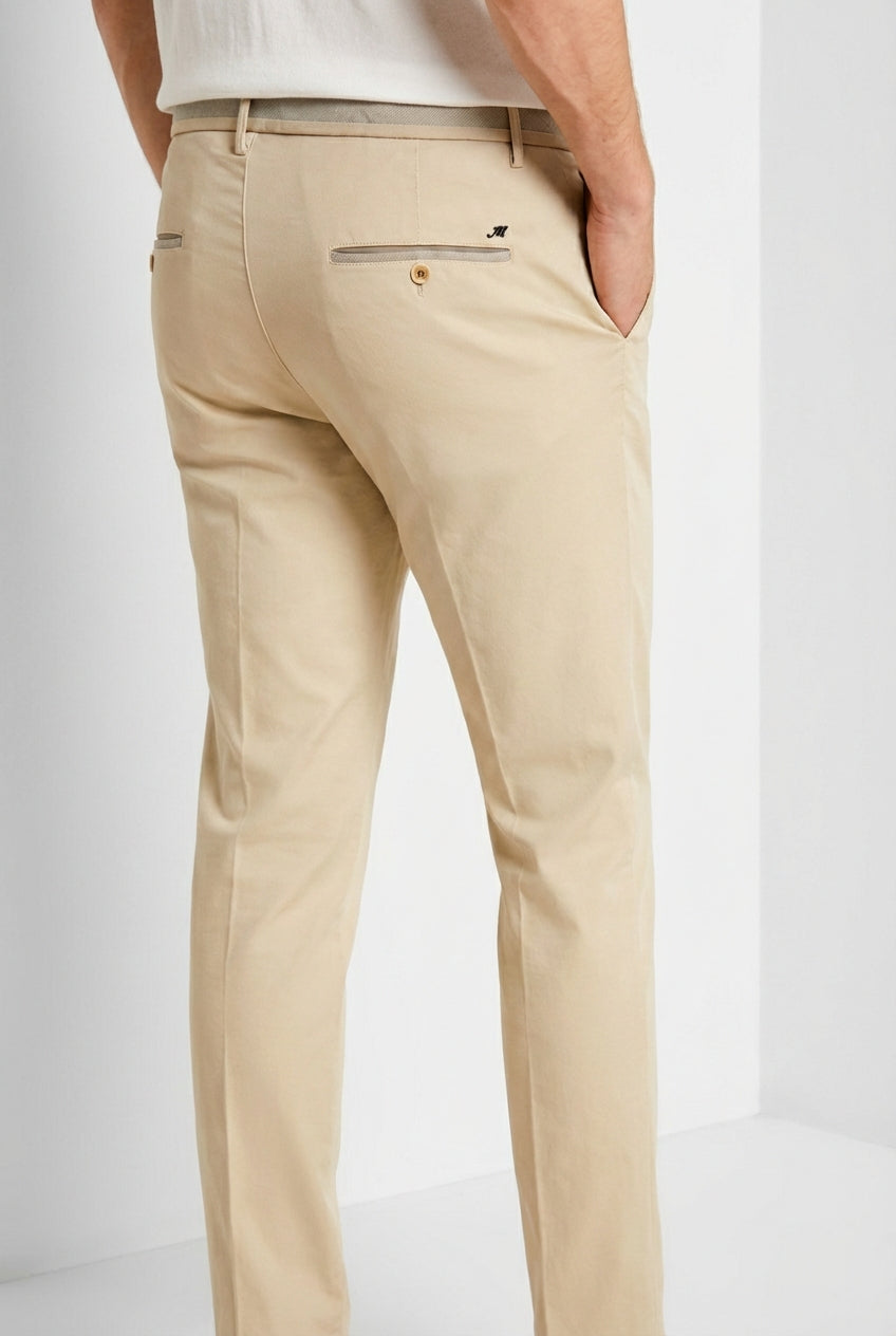 Torino University Herren Chino Hose aus Stretch-Satin slim fit