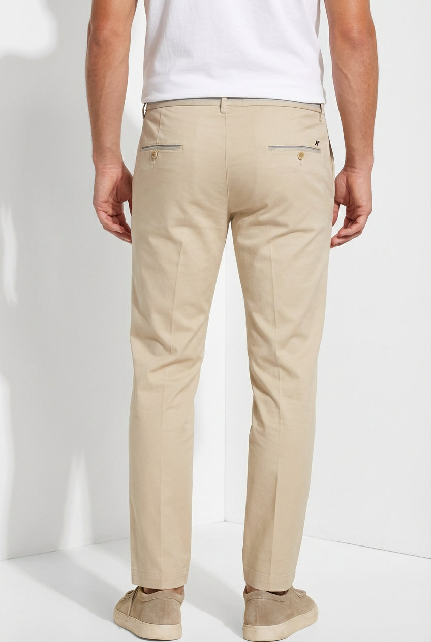 Torino University Herren Chino Hose aus Stretch-Satin slim fit
