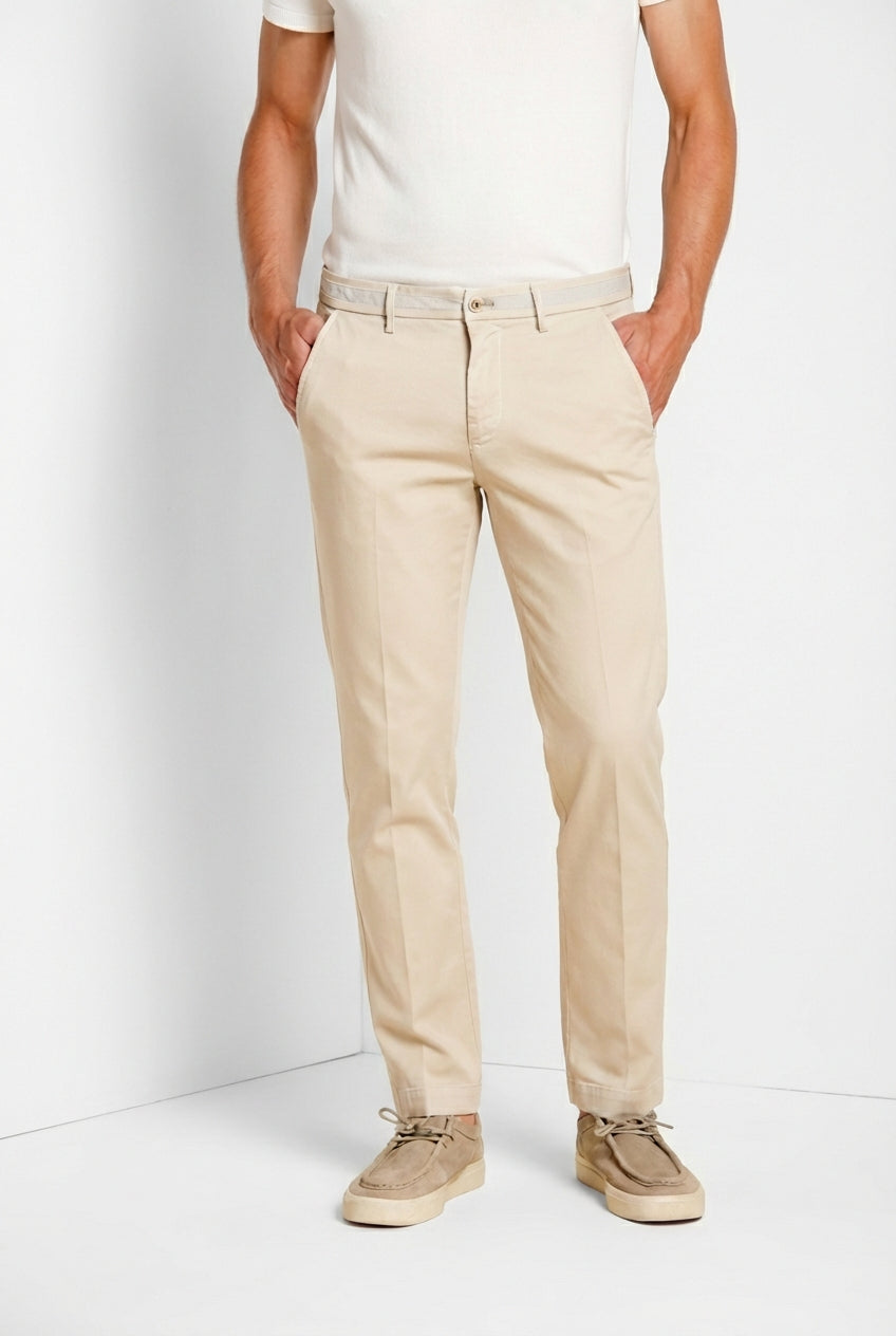 Torino University Herren Chino Hose aus Stretch-Satin slim fit